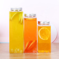 LANDA Homemade Beverages Drinking Container Empty  Square  PET Plastic Juice Bottles with Lids from direct factory